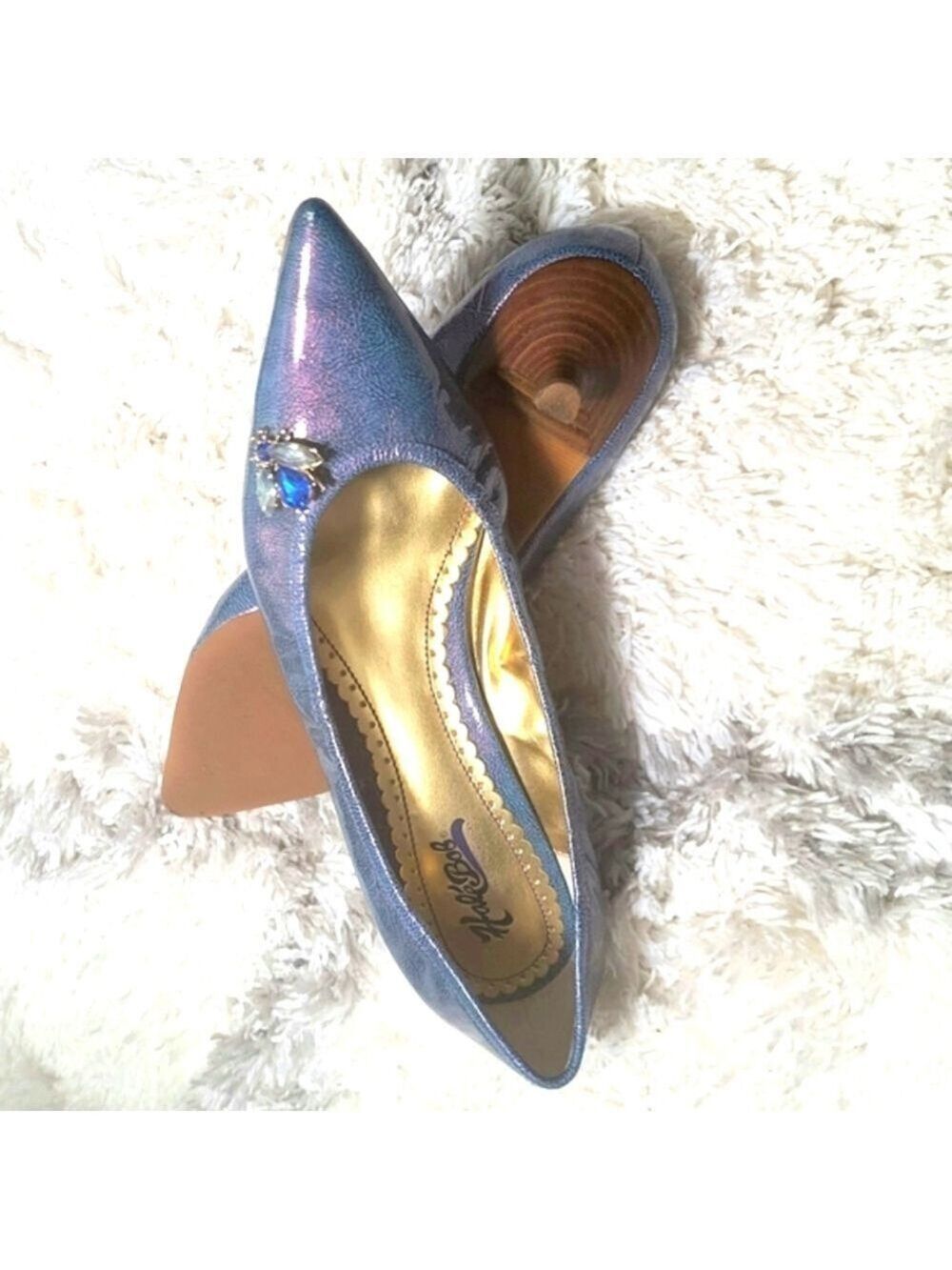 Hale Bob Women's Pointy-Toe Embellished Kitten Heel Pumps Size 8.5 M